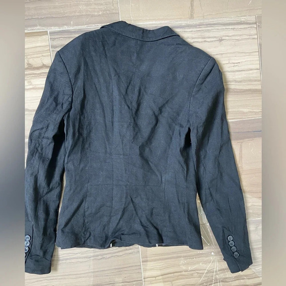 Mexx classic black linen blend button blazer Sz  8 - Picture 2 of 10